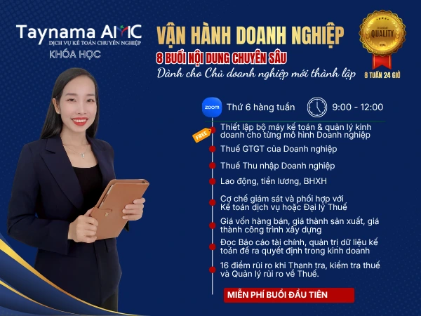 Khóa Vận Hành Doanh Nghiệp của CÔNG TY TNHH KẾ TOÁN TƯ VẤN QUẢN LÝ TÂY NAM Á giúp Quý Chủ Doanh nghiệp dễ dàng vận hành doanh nghiệp đúng các quy định được cập nhật mới nhất